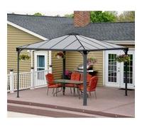 Palram Gloriette de jardin Palermo – métal moderne 3,6 x 3,6 m – Canopia Heat Block anthracite