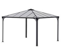 Palram Gloriette de jardin Palermo – métal moderne 3,6 x 3,6 m – Canopia Heat Block anthracite