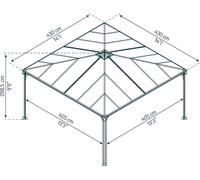 Palram Gloriette Palermo 4,3 x 4,3 m – Aluminium et polycarbonate – Canopia Heat Block Anthracite