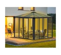 Gazebo tonnelle fermée 8.6m² gris anthracite - Palram - 704744 - ledro 3000