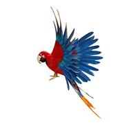 Gazechimp Artificielle Oiseau Plumes en Polyéthylène Perroquet pour Décoration Jardin Artisanat Micro-paysagère X-mas - #4 Bleu et Rouge, 40 * 15 * 6cm