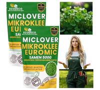 Gazon a Semer Euromic 1kg - Trefle Blanc Nain pour Pelouse Uniforme et Verte - Pelouse a Semer - 800 m² avec Gazon ou 400 m² Seul