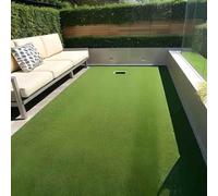 Gazon artificiel, 1 x 15 m, vert, rouleau pour balcon, terrasse, jardin, tapis de gazon artificiel avec fonction de drainage
