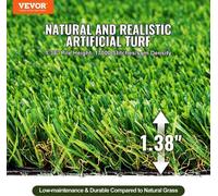 Gazon artificiel, tapis 0,9 x 1,5 m, gazon vert, paillasson artificiel 35 mm, décoration pour terrasse extérieure, facile à nettoyer grâce à ses trous de drainage, idéal pour une utilisation polyvalen