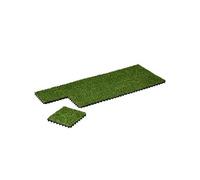 Gazon synthétique artificiel set de 10 dalles carreaux 30 x 30 cm épaisseur confort 3 cm à emboîter vert