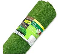 TERRE JARDIN - Gazon Synthétique, Rouleau 1 x 4 m - Gazon Artificiel, Réaliste, Hauteur Fibre 1 cm - Densité 2200 Dtex - Trame en Latex Noir - Faux Gazon Exterieur, pour Balcon, Terrasse, Jardin