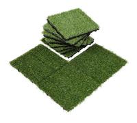 Gazon synthétique Résistant aux UV Sans entretien Vert naturel 30x30 cm 11 pièces Extérieur Dalle de Terrasse Dalles clipsables