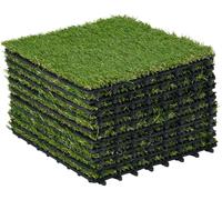 Gazon synthšŠtique Artificiel Set de 10 Dalles Carreaux 30 x 30 cm šŠpaisseur Confort 3,5 cm š€ embo?ter Vert