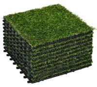 Gazon synthšŠtique Artificiel Set de 10 Dalles Carreaux 30 x 30 cm šŠpaisseur Confort 3 cm š€ embo?ter Vert