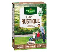 Vilmorin - Gazon Rustique - Robuste et esthétique - 1 kg - Vert
