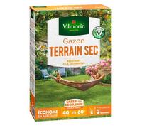 Gazon - Vilmorin - Gazon Terrain Sec - 1 kg + Gazon Japonais - 4 m² - Mélange de fleurs
