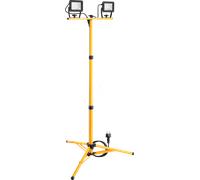 goobay Projecteur de chantier LED avec pied télescopique, 2 x 20 W avec un total de 3400 lm et une lumière blanc neutre 4000 K noir/jaune