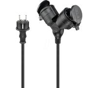 GB 65436 - Rallonge extérieure, rallonge, double, 25 m, noir