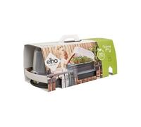 ELHO Set de Culture Balconniere GB, Serre pour Balcon, Bac Potager 55 x 28.5 x 25 cm, Noir, 100% Recy t Recyclable, Idéal Légumes et Herbes
