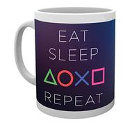 GB Eye Tasse PlayStation Eat Sleep Repeat blanche ronde adulte