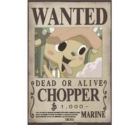 GB Eye - Poster ONE PIECE Chibi Wanted Chopper Wano - Produit Officiel - Format 52 x 38 cm - Papier Laminé Haute Qualité - Affiche Prime Pirate, beige