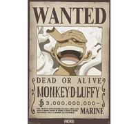 GB Eye - Poster ONE PIECE Chibi Wanted Luffy Wano - Produit Officiel - Format 52 x 38 cm - Papier Laminé Haute Qualité - Affiche Manga, beige