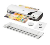 GBC Inspire+ - Set de Plastification 4-en-1 avec Plastifieuse A4 / Massicot / Arrondisseur d'Angle / Pochettes de Plastification A4, coloris Blanc (4410034)