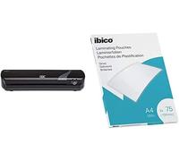 GBC Plastifieuse A4 Inspire+, bureau et domicile, Noir, 4402075EU & Ibico, Pochettes de plastification A4 75 microns, brillantes, x100, 627316