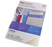 GBC PolyClearView - A4 (210 x 297 mm) - 350 microns - givré transparent, mat - 100 unités couverture à reliure - pour IBICO CombBind ibiMaster 250e Mat, Givré transparent G