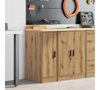 GBCDSWBR Armoire de rangement de garage en chêne Artisan en bois de pin 30 | Bois massif robuste, fonction établi pratique, pour atelier et cave