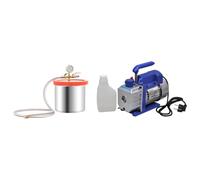 GBCDSWBR Kit de chambre à vide 7,4 l avec pompe et huile de 2,5 CFM, en | Couvercle en acrylique transparent, manomètre résistant aux chocs, pour dégazage et extraction