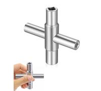 GBEDFO arrée Multifonction 4 Voies 6,5/7/8/9 mm, Clé Universelle en Acier Robuste pour Robinet Extérieur, Compteur Eau, Radiateur, Coffret Électrique, Gaz, Armoire