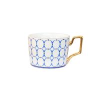 GBYUHAIJUN Ensemble de Tasses à Café Tasse de café Marocaine et Soucoupe en céramique Cappuccino après-midi Tasse de thé 250ml(Circle Blue)