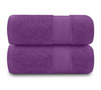 GC GAVENO CAVAILIA Drap Serviettes de Bain Miami 100% Coton égyptien de qualité supérieure, épaisses, absorbantes, 700 g, Violet, Bath Sheet (90x140 Cm)
