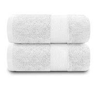 GC GAVENO CAVAILIA Lot de 2 draps de Bain Extra Larges en Coton égyptien de qualité hôtelière 700 g/m² Blanc 100 x 180 cm