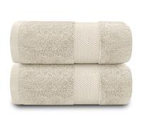 GC GAVENO CAVAILIA Lot de 2 Grandes Serviettes de Bain en Coton égyptien de 700 g/m² à séchage Rapide - Serviettes Douces au Toucher - Crème - 228,6 x 356,6 cm