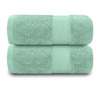 GC GAVENO CAVAILIA Lot de 2 Serviettes de Bain Douces en Coton égyptien - 700 g/m² - Absorbantes l'eau - Bleu Canard - 700 g/m² - Collection hôtel