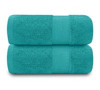 GC GAVENO CAVAILIA Lot de 2 Serviettes de Bain Douces en Coton égyptien - 700 g/m² - Absorbantes l'eau - Collection hôtel - Bleu Sarcelle - 177,8 x 313,1 cm