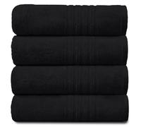 GC GAVENO CAVAILIA Lot de 4 draps de Bain de Luxe de 450 g/m², très absorbants, Noir, 203,2 x 170,2 cm