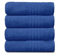 GC GAVENO CAVAILIA Lot de 4 draps de Bain Jumbo, 100% Coton égyptien, 450 g/m², Bleu