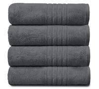GC GAVENO CAVAILIA Lot de 4 draps de Bain Jumbo, 100% Coton égyptien, Anthracite, 450 g/m²