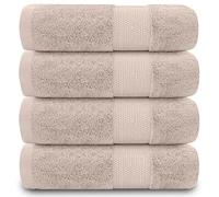 GC GAVENO CAVAILIA Lot de 4 essuie-Mains en Coton égyptien de 700 g/m² pour Salle de Bain, de qualité hôtelière, lavables en Machine, Moka, 127 x 213,5 cm