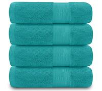 GC GAVENO CAVAILIA Lot de 4 essuie-Mains résistants à la décoloration, 700 g/m², de qualité supérieure, Extra absorbants, 100% Coton, égyptien, Bleu Sarcelle