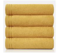 GC GAVENO CAVAILIA Lot de 4 Grandes Serviettes de Bain en Coton égyptien très absorbantes - Ocre - Séchage Rapide - 450 g/m² - Lavables - 75 x 135 cm