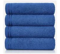 GC GAVENO CAVAILIA Lot de 4 Grandes Serviettes de Bain en Coton égyptien très absorbantes - Serviettes de Bain Extra Douces - Bleu Roi - Séchage Rapide - 450 g/m² - Lavables - 75 x 135 cm