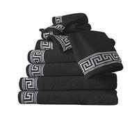 GC GAVENO CAVAILIA Lot de 8 Serviettes 500 g/m² | 2 essuie-Mains + 2 Serviettes de Bain + 4 Serviettes pour Le Visage | Lot Familial de Serviettes en Coton égyptien | Anthracite