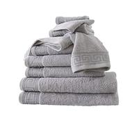 GC GAVENO CAVAILIA Lot de 8 Serviettes de Toilette 500 g/m² 2 Serviettes + 2 Serviettes de Bain + 4 Serviettes pour Le Visage en Coton égyptien Gris