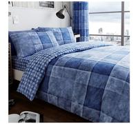GC GAVENO CAVAILIA Parure de lit Double Super Douce réversible à Carreaux Bleu (200 x 200cm)