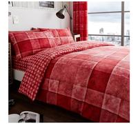 GC GAVENO CAVAILIA Parure de lit Double Super Douce réversible à Carreaux Rouge (200 x 200cm)