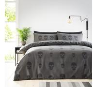 GC GAVENO CAVAILIA Parure de lit Simple (135 x 200 cm) | Parure de lit réversible en Polycoton | Lin Lavable | Anthracite