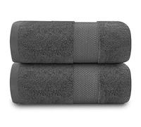 GC GAVENO CAVAILIA Serviettes de Bain 100% Coton égyptien de qualité supérieure, épaisses, absorbantes, 700 g/m², Gris Anthracite, Drap de Bain (90 x 140 cm)