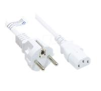 GC P0030-W018 - Cordon d'alimentation type E+F CEE 7/7 sur C13 , blanc, 0,75 mm²