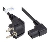 GC P0131-S030 - Cordon d'alimentation E+F CEE 7/7 à C13, noir, 1,00 mm², 3 M.