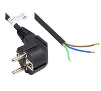 GC P0185-S050 - Câble secteur type E+F CEE 7/7 > extrémités ouvertes, noir, 1