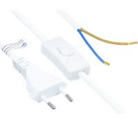 GC P0386-W015 - Fiche euro type C avec interrupteur, blanche, 0,75 mm², 1,5 m